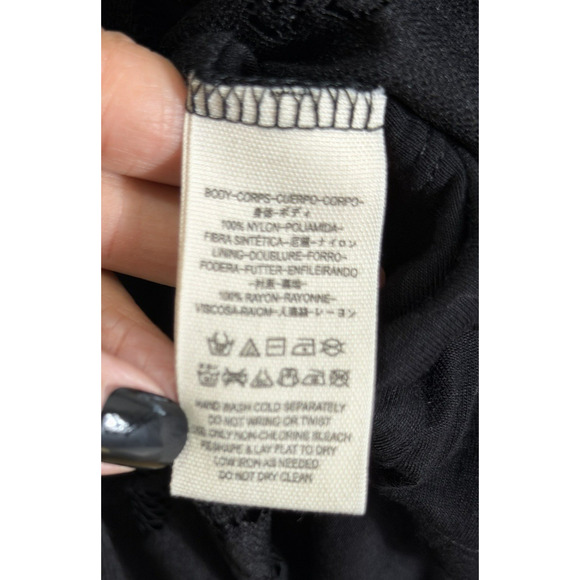 Free People Lace Lovers Folk Song Mini Dress 12 Black Whimsigoth Dark Coquette - Picture 11 of 12